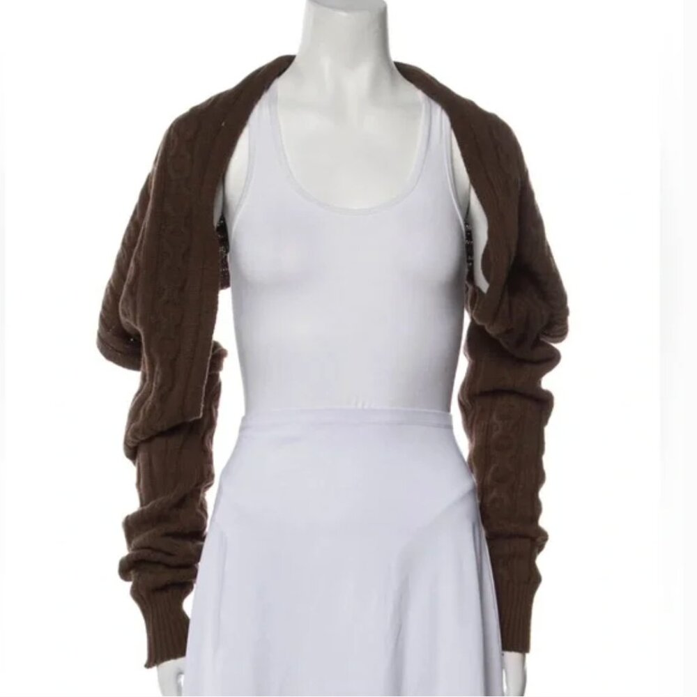 NWT Gimaguas Brown Knit Open Front Sweater